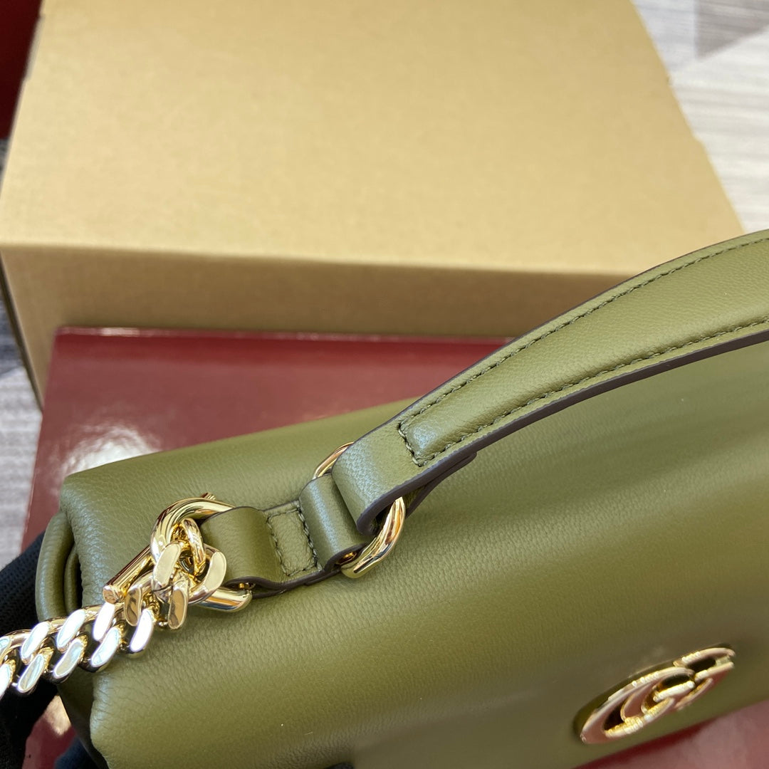 GG 25.9CM Milano Green Cross Handbag 806016