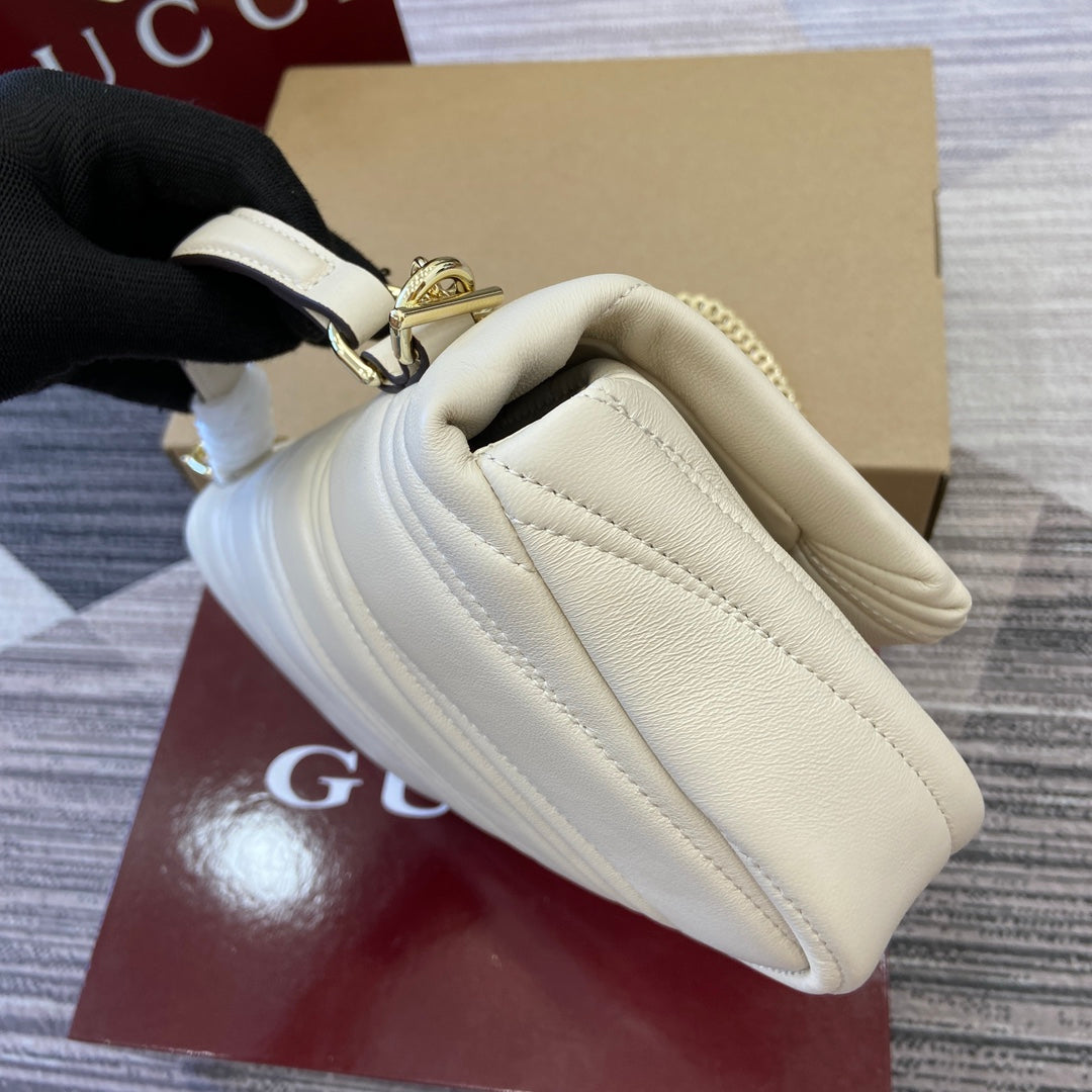 GG 25.9CM Milano white crossbody handbag 806016