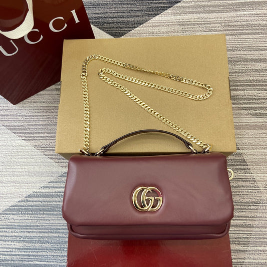 GG 25.9CM Milano wine red crossbody handbag 806016