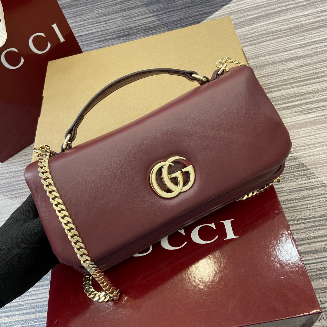 GG 25.9CM Milano wine red crossbody handbag 806016