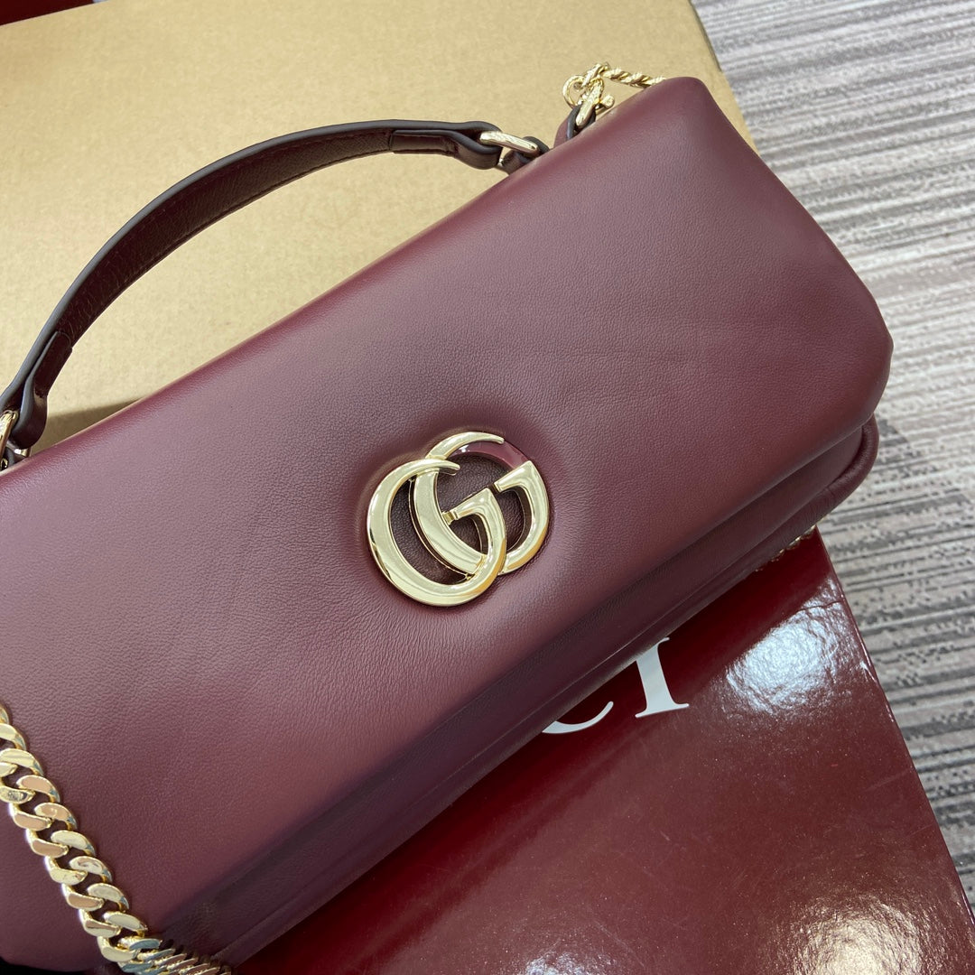 GG 25.9CM Milano wine red crossbody handbag 806016