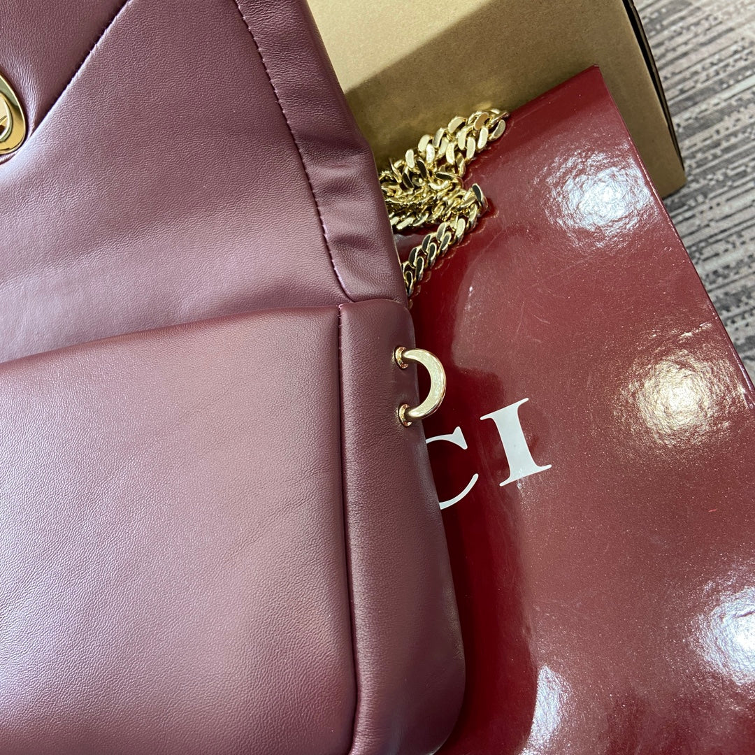 GG 25.9CM Milano wine red crossbody handbag 806016