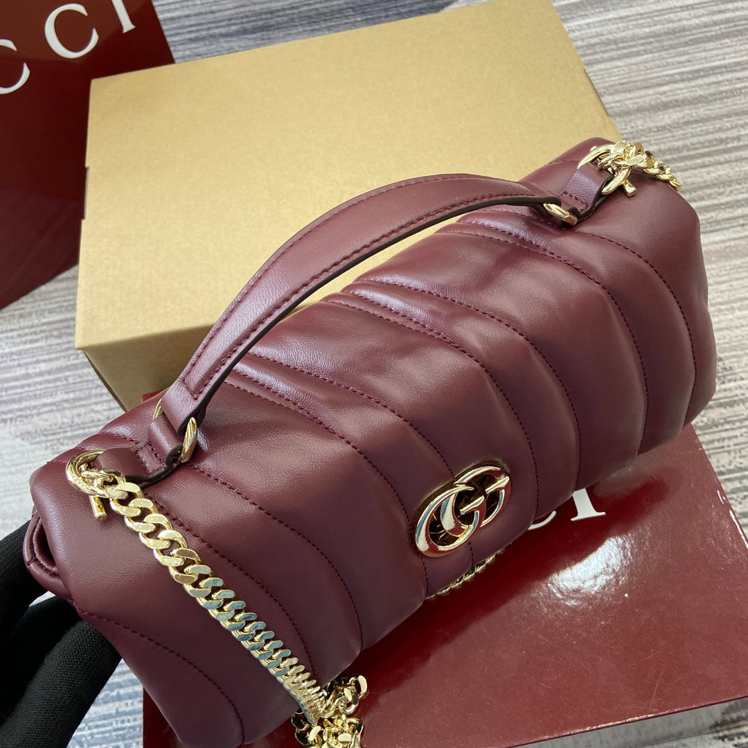 25.9CM Milano wine red crossbody handbag 806016