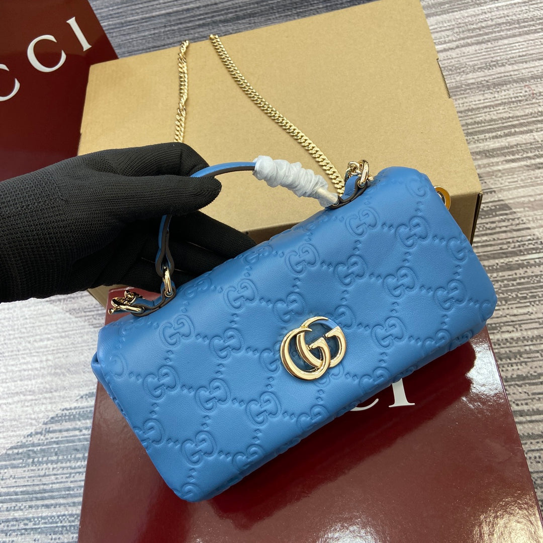 GG 21CM Milano Blue Shoulder Handbag 806017