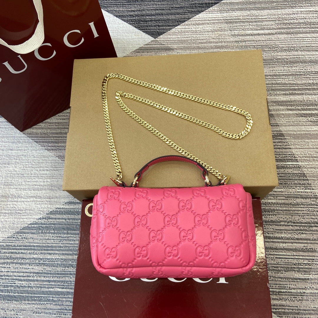 GG 21CM Milano Pink Single Shoulder Handbag 806017