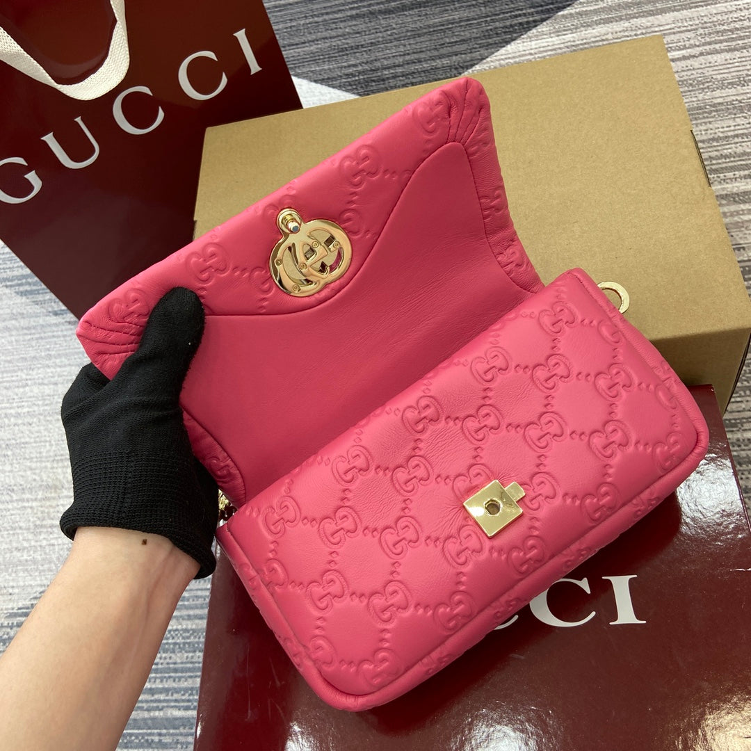 GG 21CM Milano Pink Single Shoulder Handbag 806017