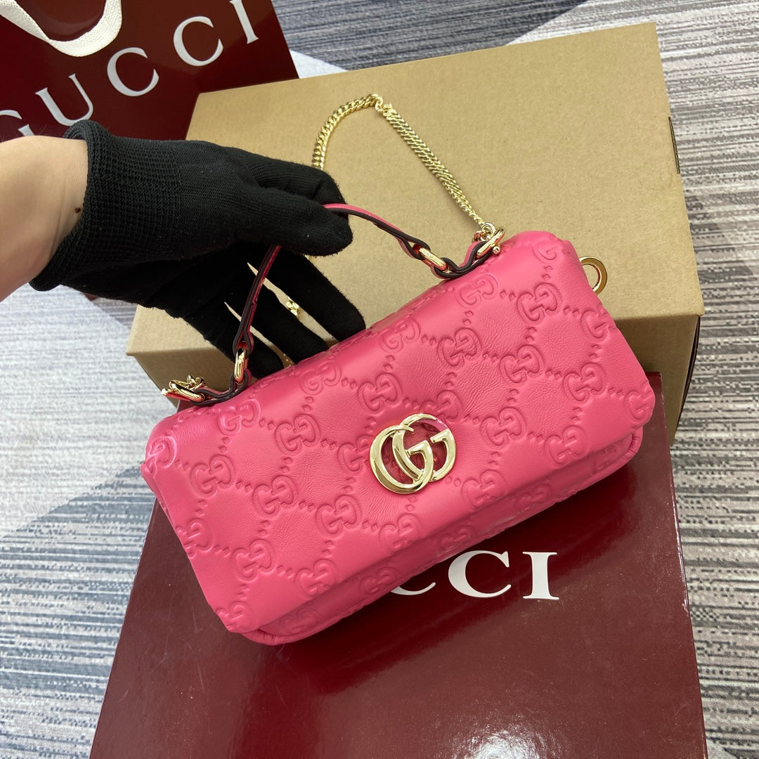 GG 21CM Milano Pink Single Shoulder Handbag 806017