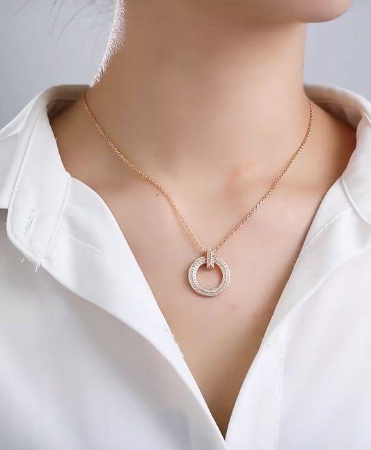 t1 narrow circular yellow gold necklace xla456