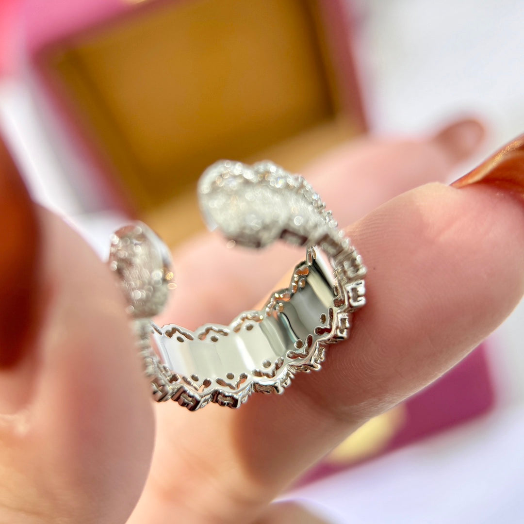 Wave shaped antique style brushed ring JZA215