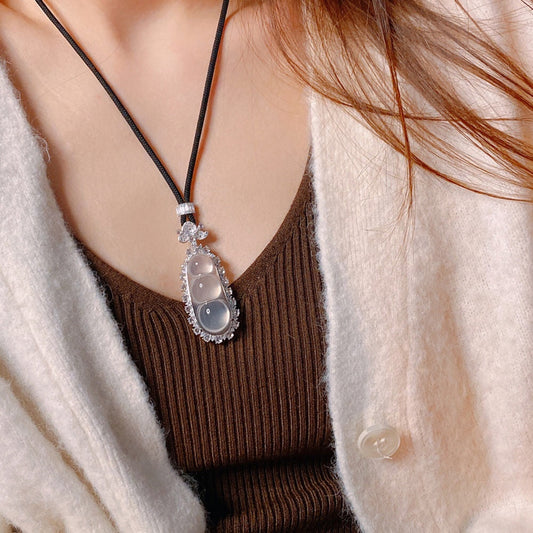 rich granny series dafu bean silver necklace xla455