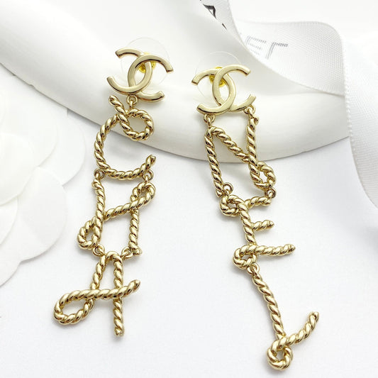 tassel ab fried dough twists six letter earrings eha755