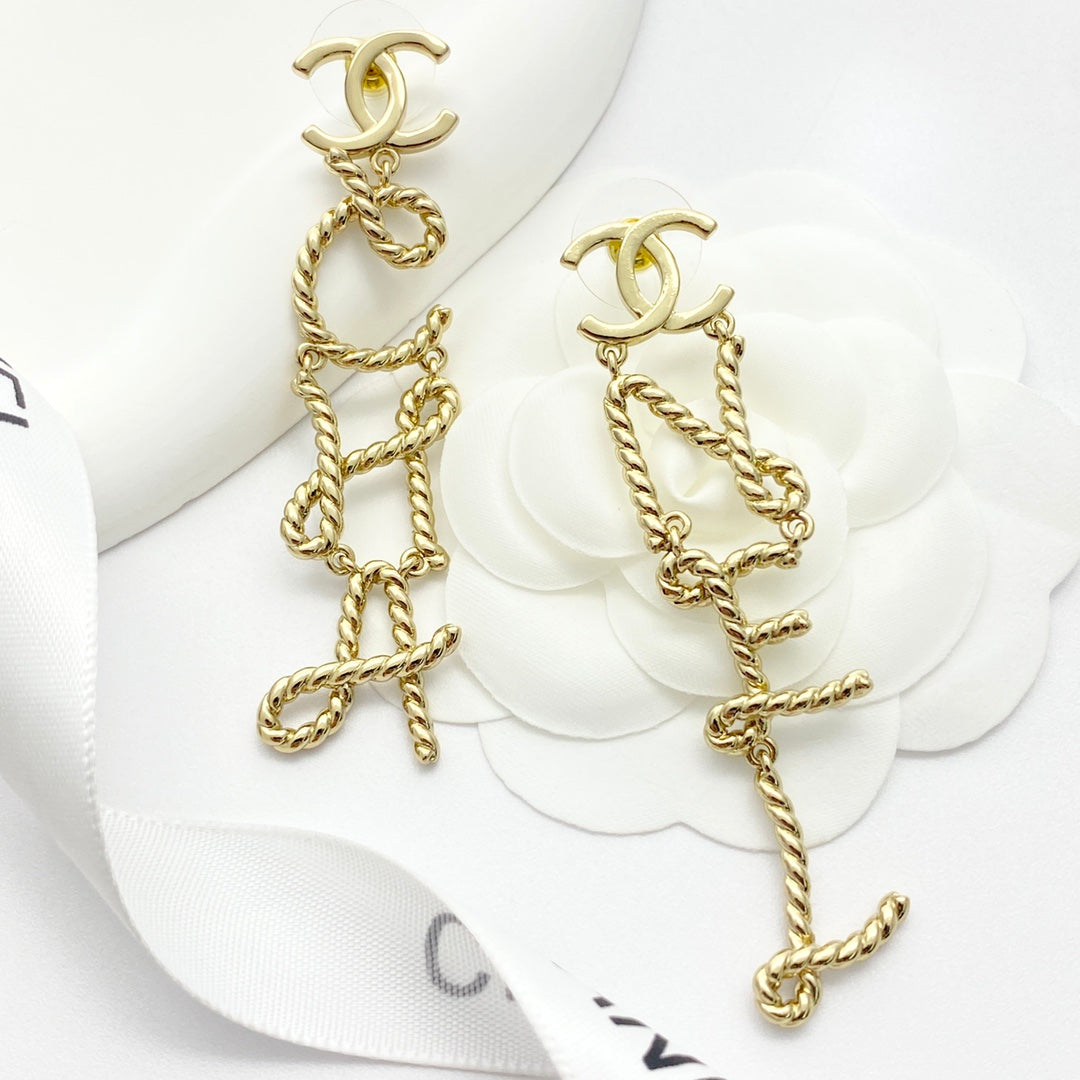 Tassel ab Fried Dough Twists six letter earrings EHA755