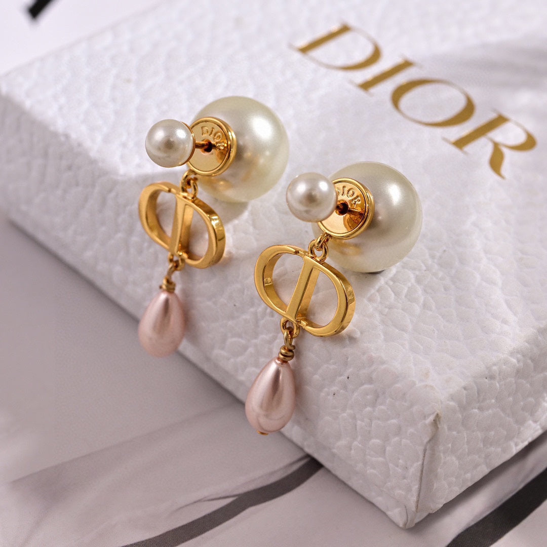 Yellow Gold Pearl Earrings EHA766