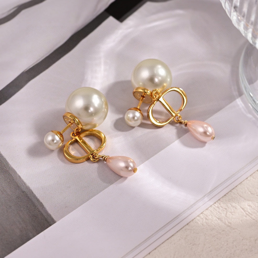 Yellow Gold Pearl Earrings EHA766