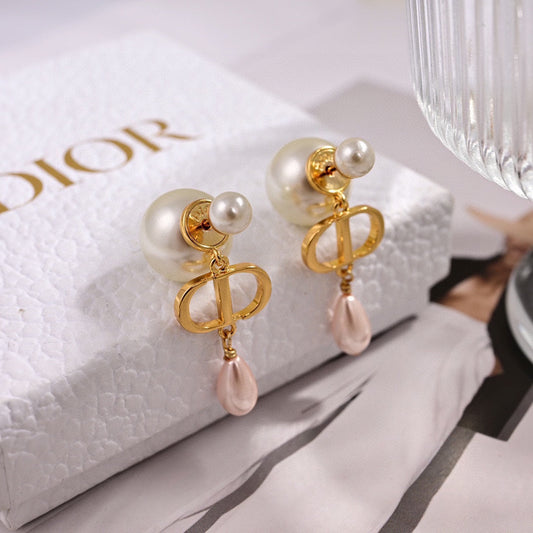 yellow gold pearl earrings eha766