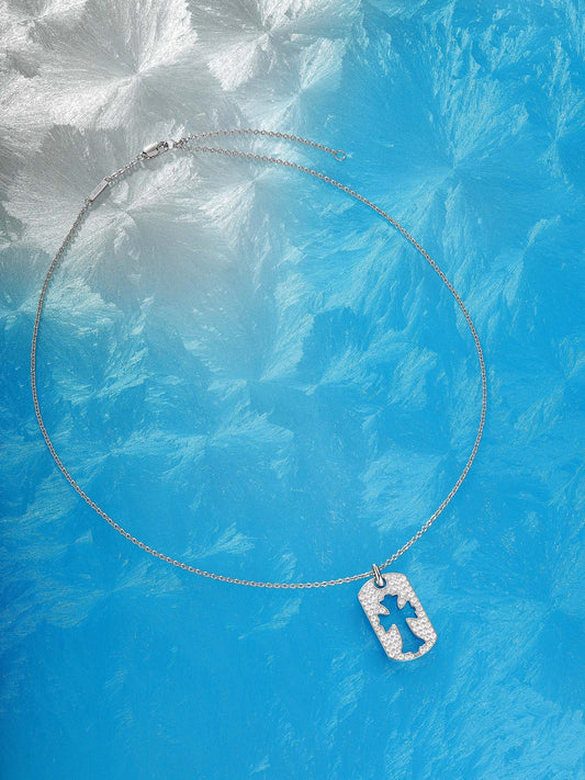 hollow croheart cross necklace xla460