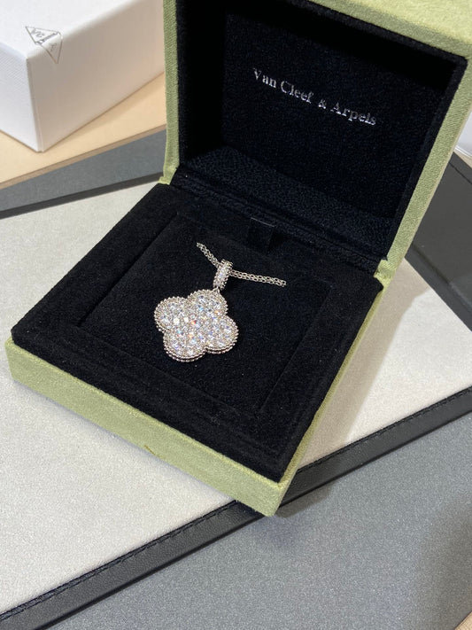 vca large flower full diamond necklace xla453