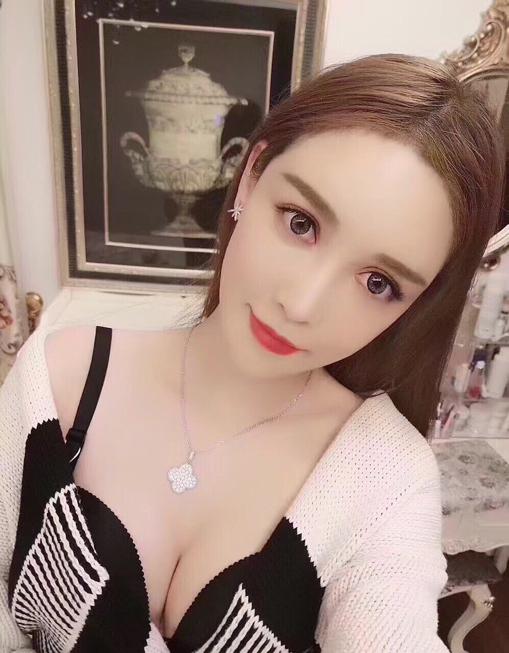 vca large flower full diamond necklace xla453