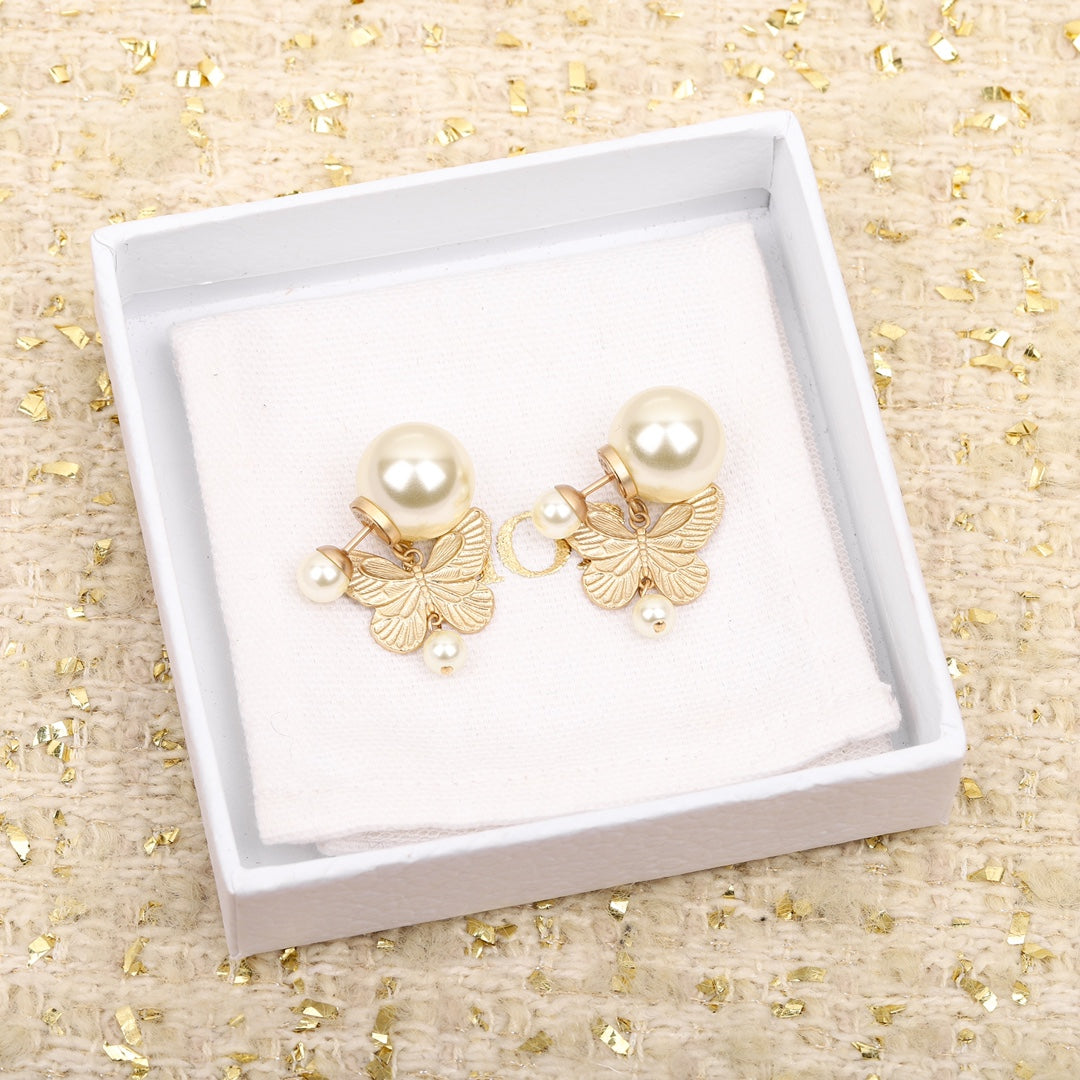 24 Early Spring Butterfly Series Pearl Earrings EHA791