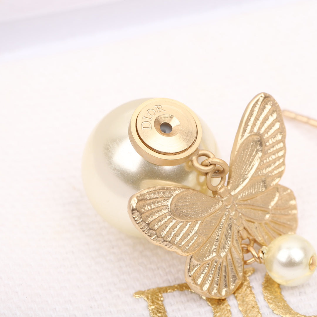 24 Early Spring Butterfly Series Pearl Earrings EHA791