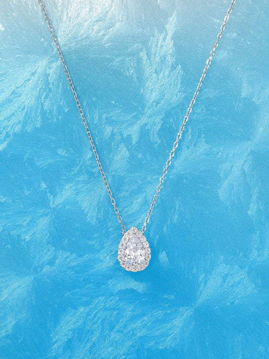 silver water drop necklace xla462