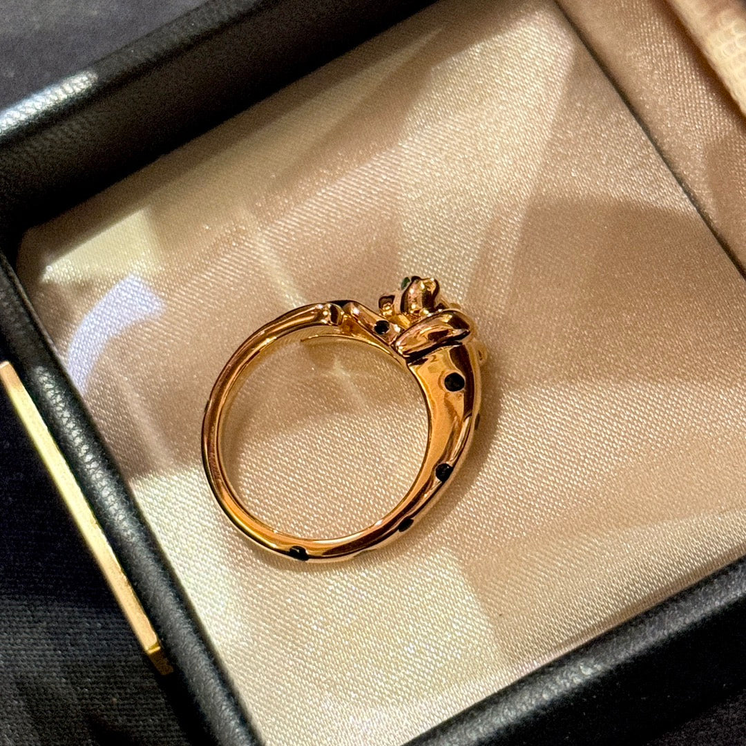 Spotted smooth leopard opening ring JZA221