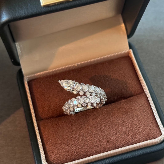 jewelry full diamond silver serpentine ring jza217