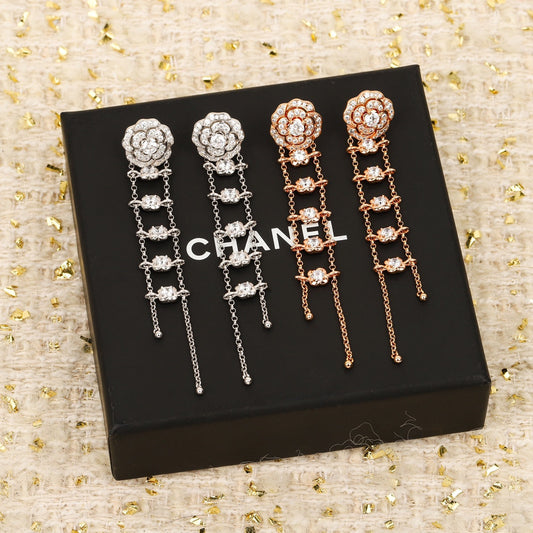 cha yellow golden mountain camellia earrings eha749