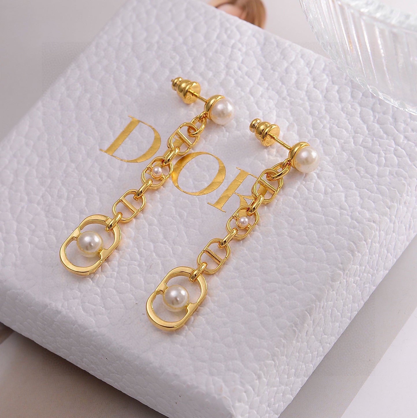 DO Yellow Gold Long Earrings EHA782