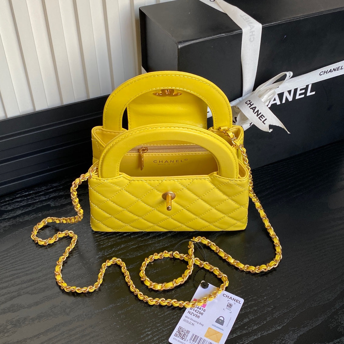 CHA 19CM Yellow Handheld Shoulder Bag AS4416