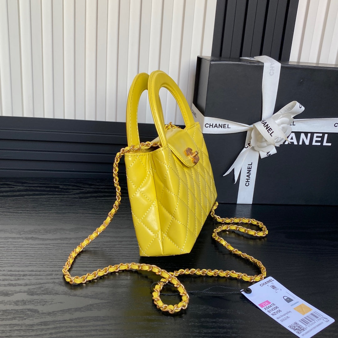 CHA 19CM Yellow Handheld Shoulder Bag AS4416