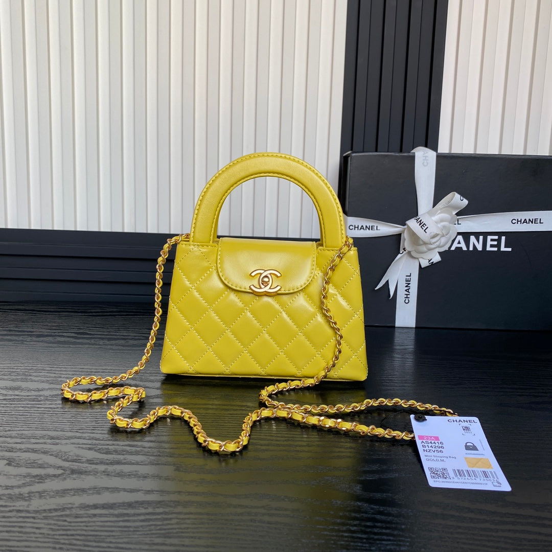 CHA 19CM Yellow Handheld Shoulder Bag AS4416