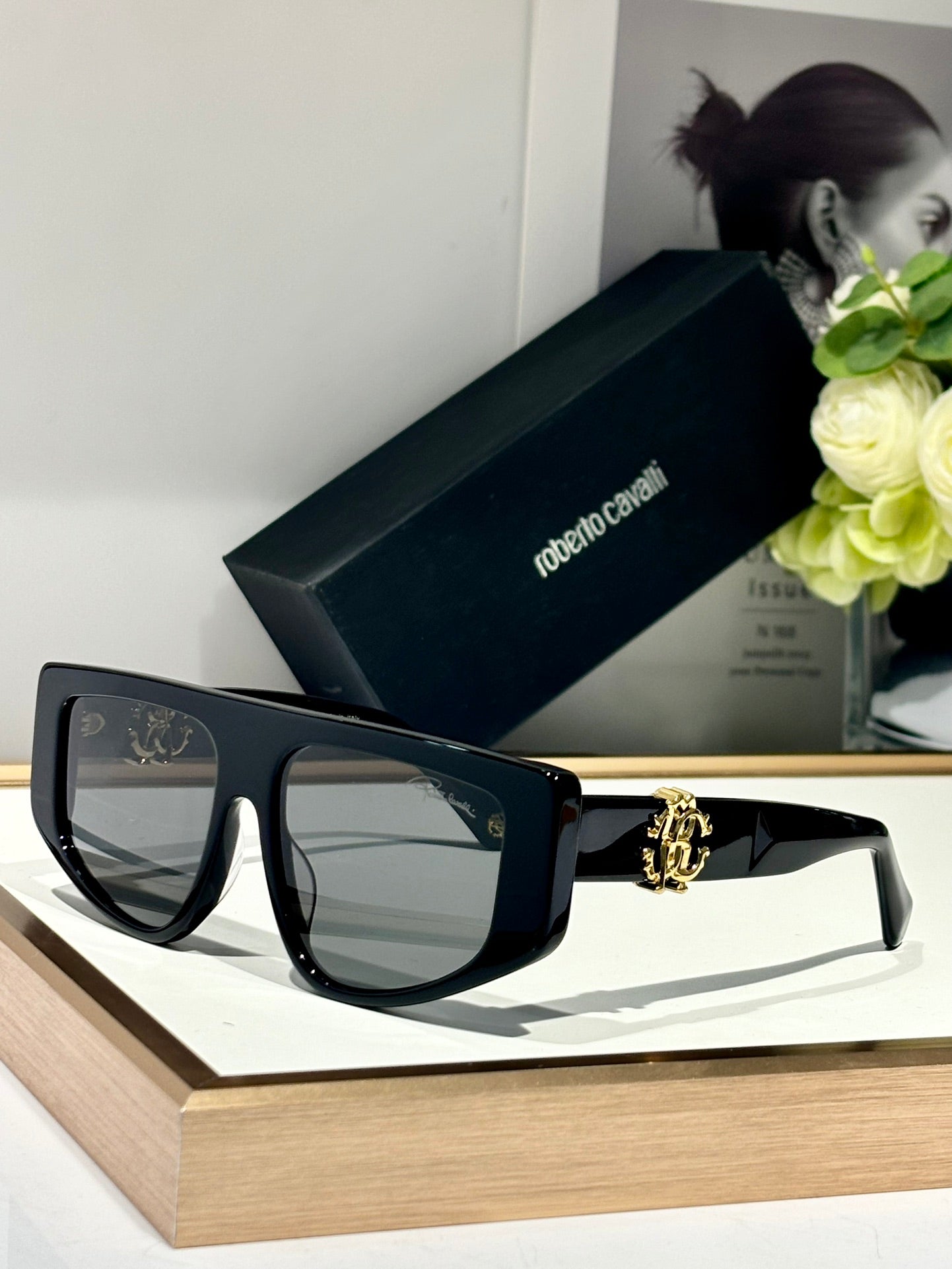 American oversized black frame sunglasses YJB136