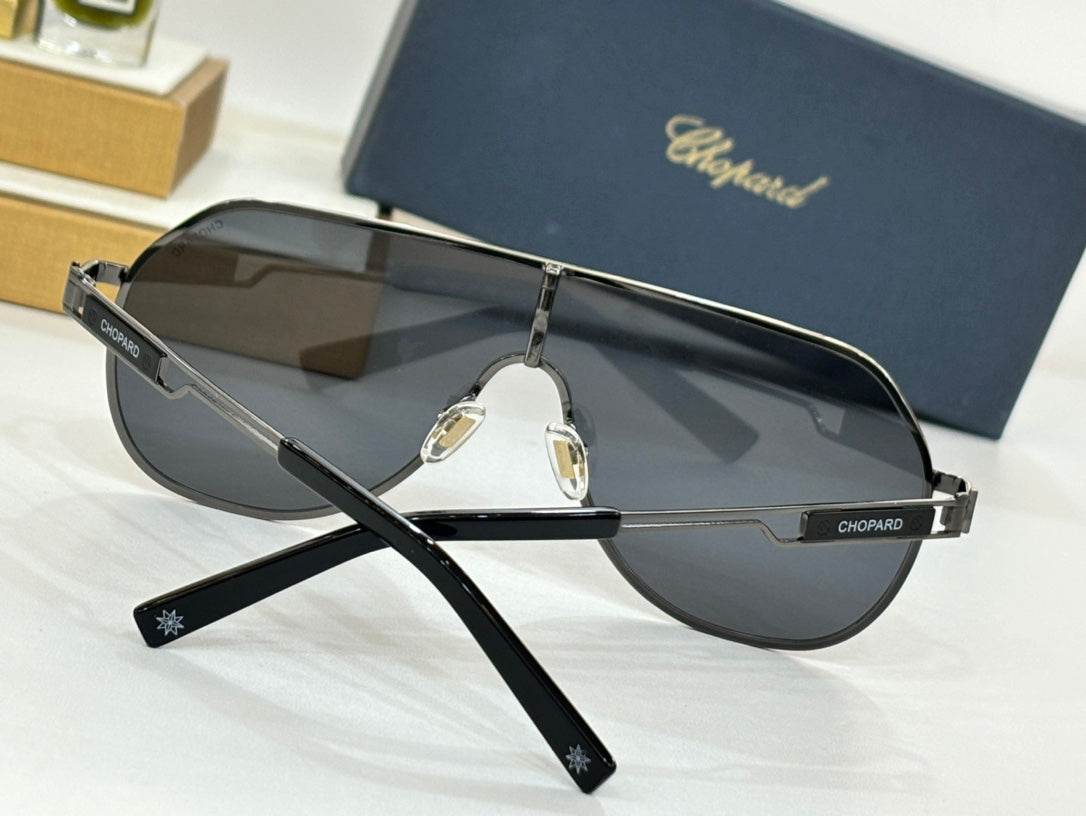 Metal elliptical connected large frame sunglasses YJB138