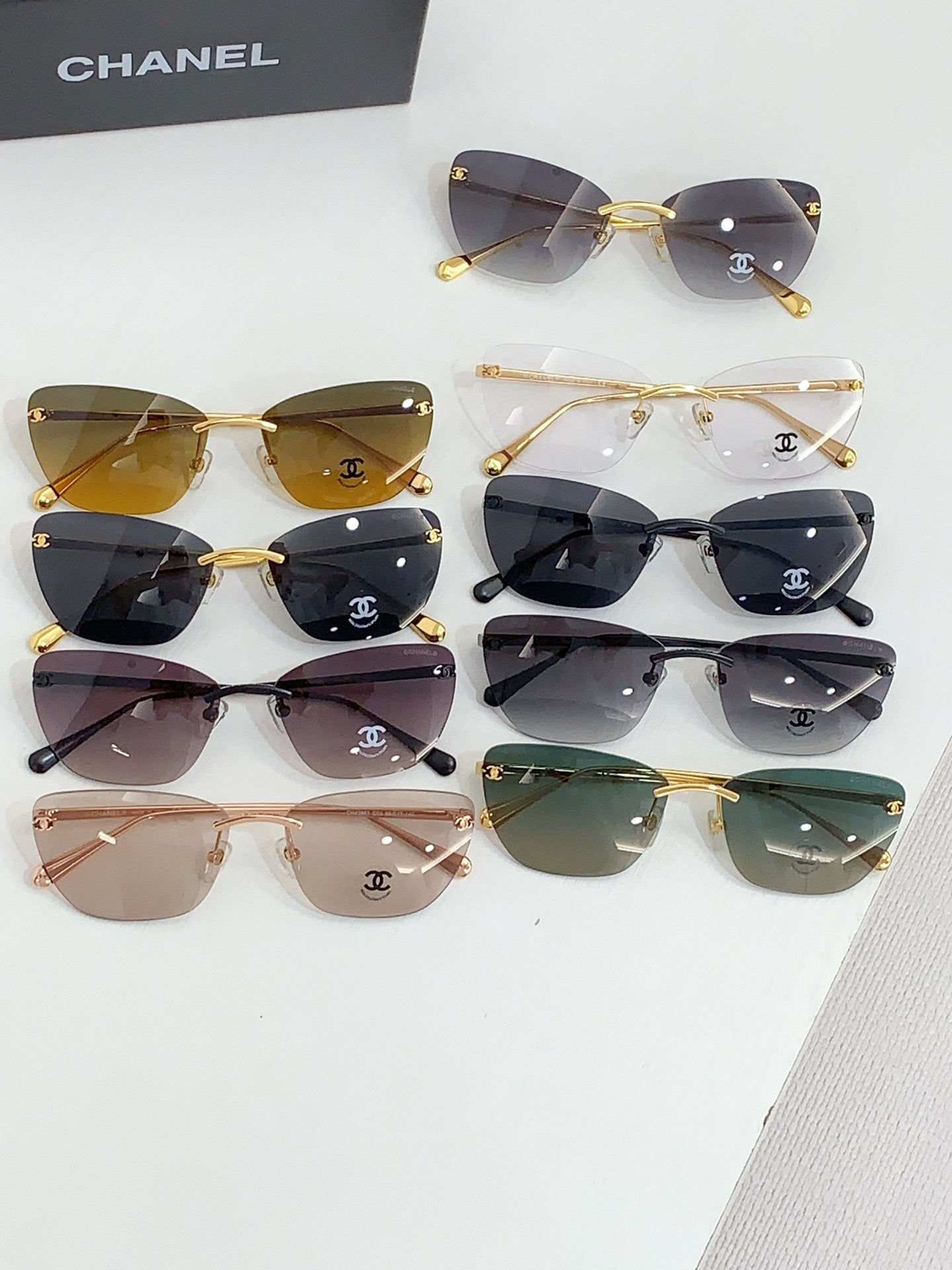 Sunglasses Square Frameless Metal Sunscreen Sunglasses YJB142