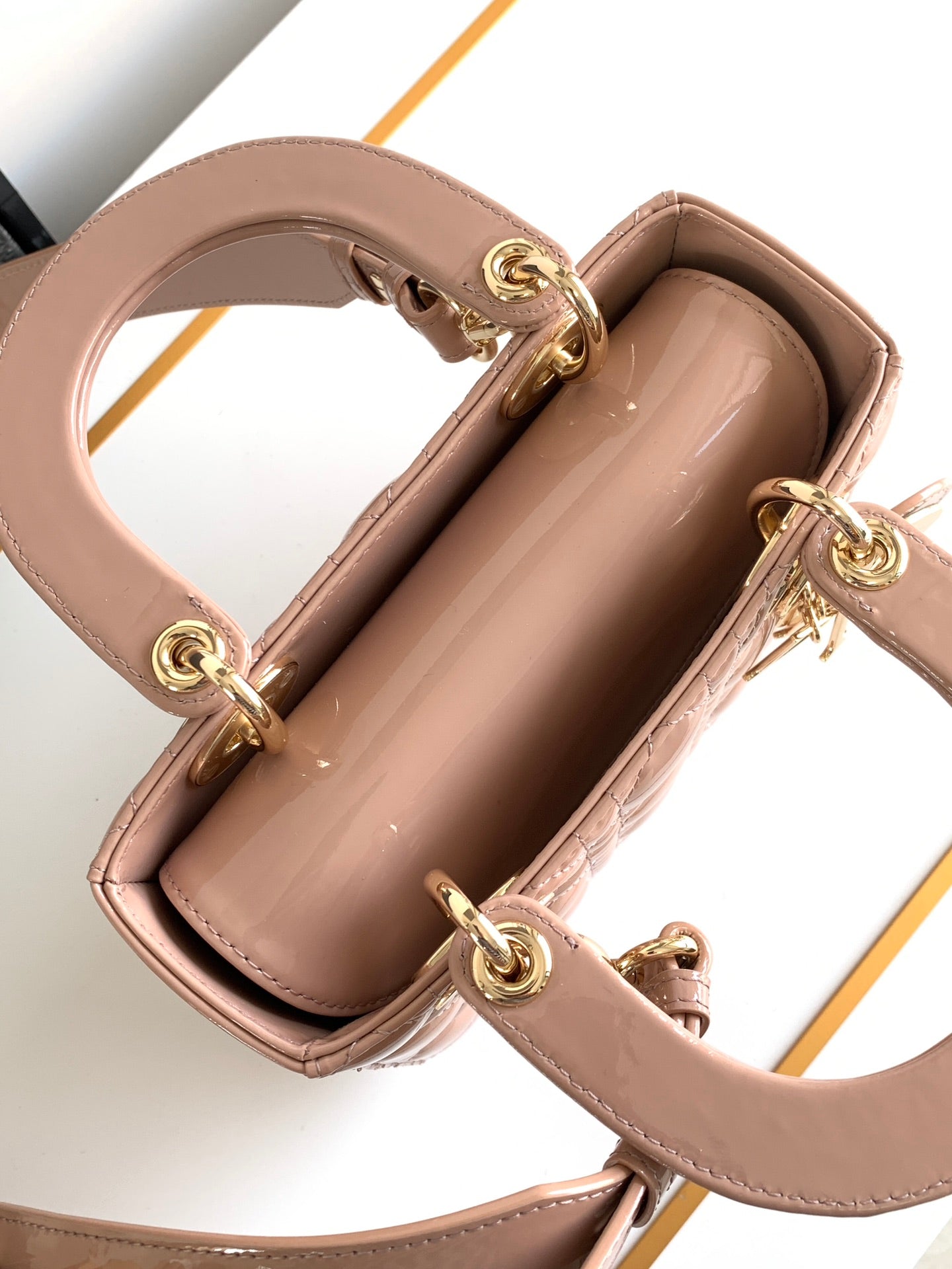 Small Lady Dior My ABCDior Bag Nude Pink Patent Leather M66B