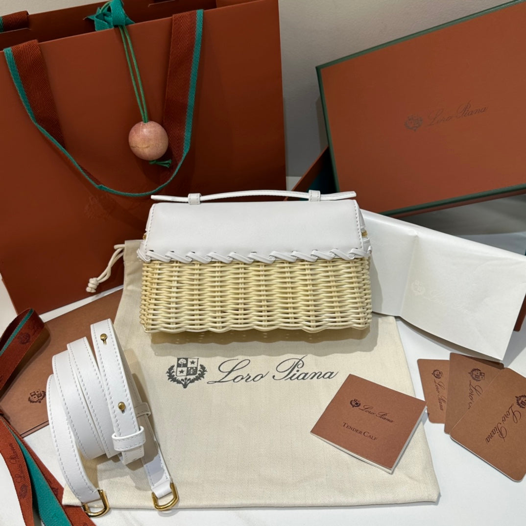 LP ExtraPocket bamboo weaving BAG Z002 white