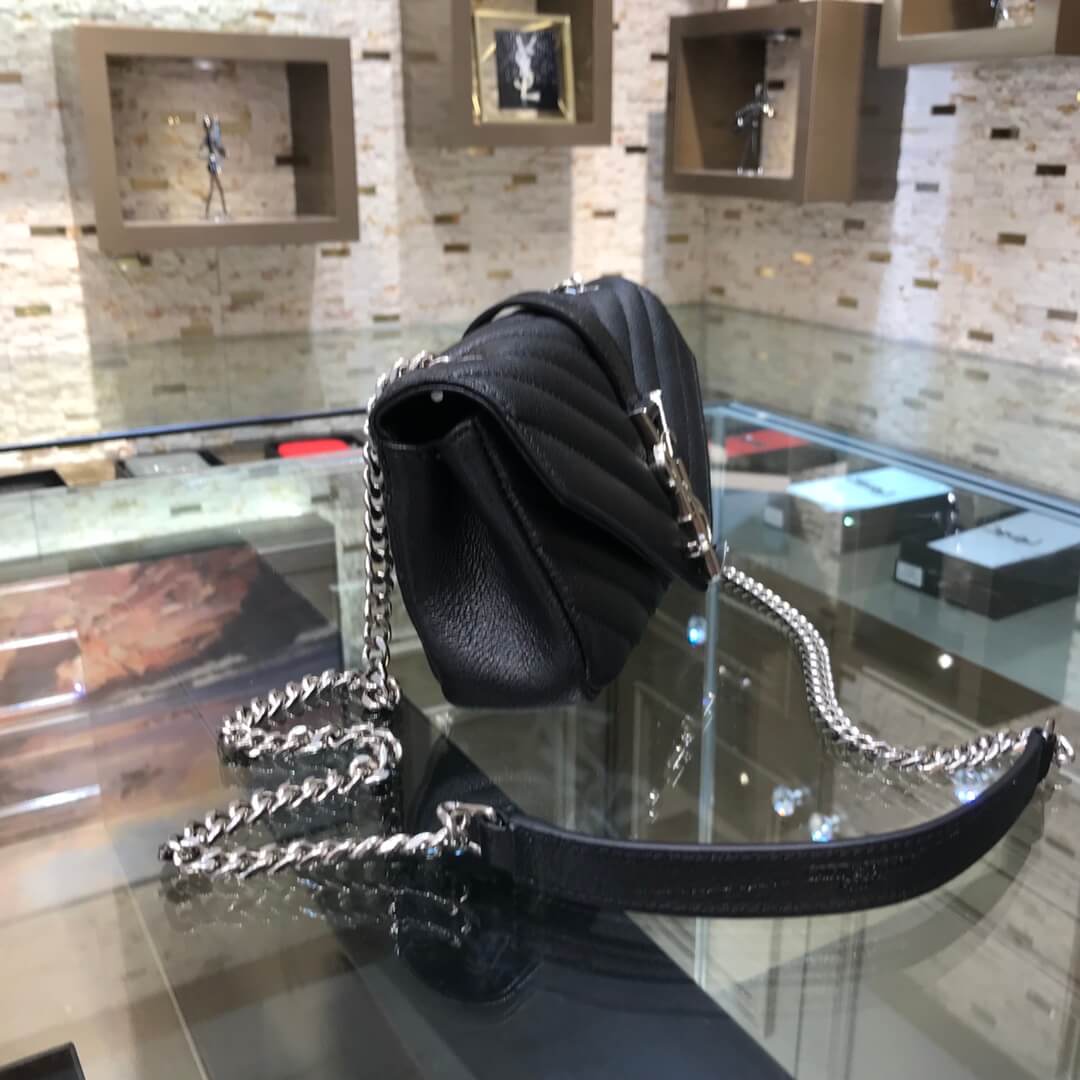 ys l 392736 shoulder bag 19cm black lambskin small size
