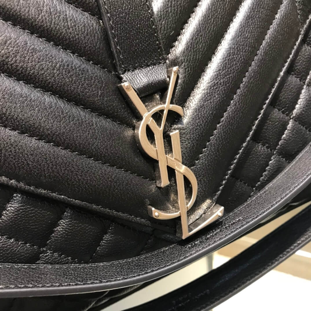 ys l 440115 enveloppe 31cm calfskin black