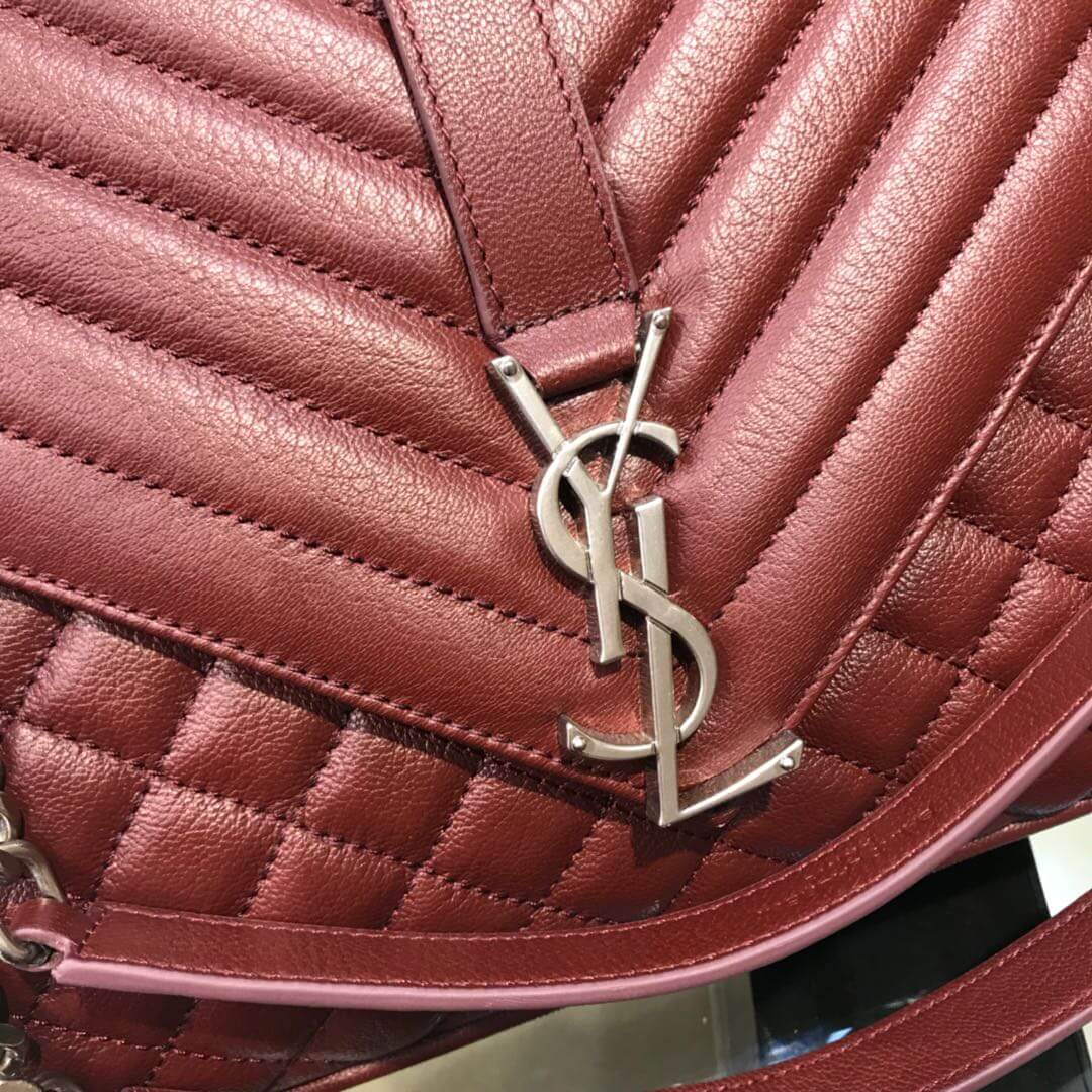 ys l 440115 enveloppe 31cm calfskin win red