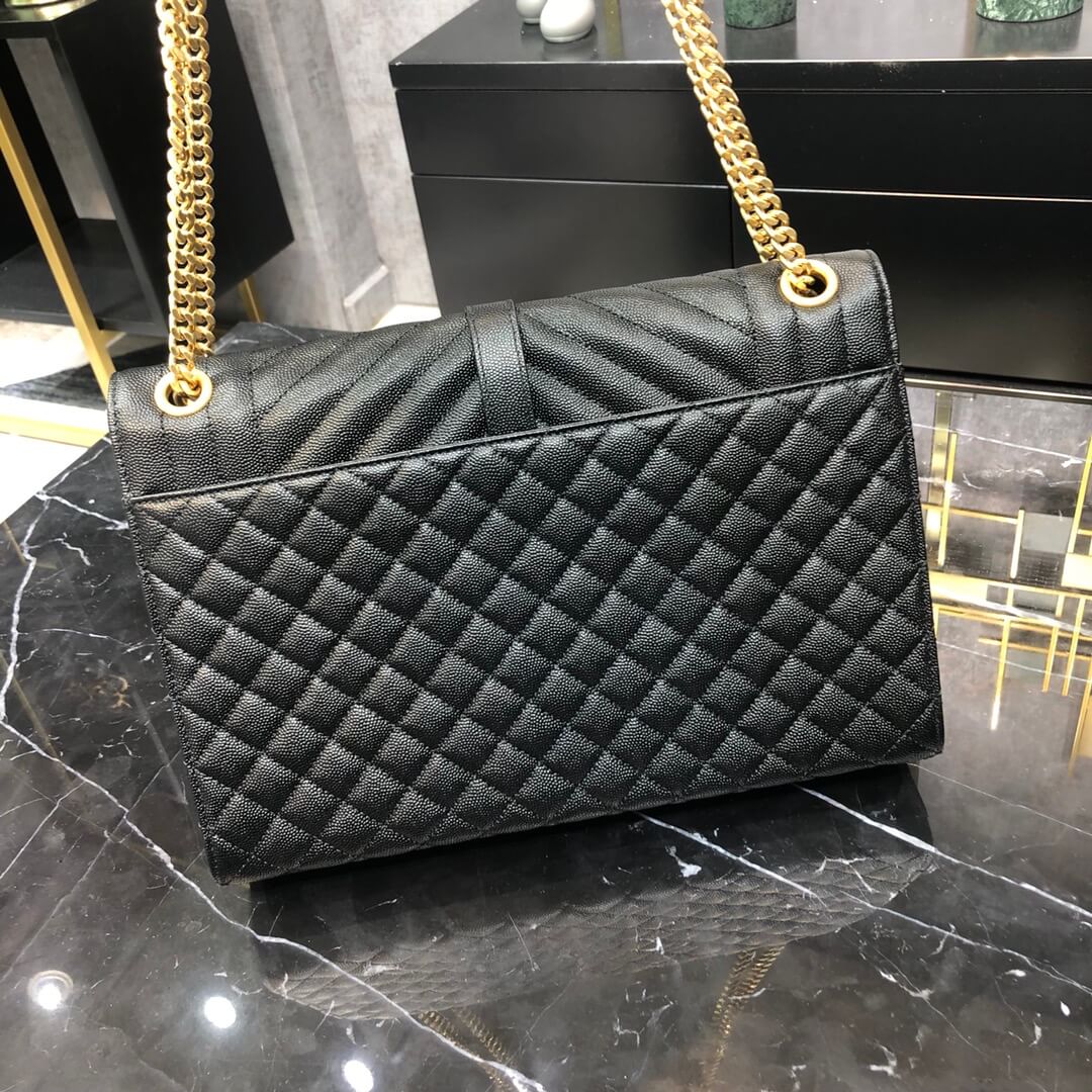 ys l 487198 enveloppe 31cm calfskin black