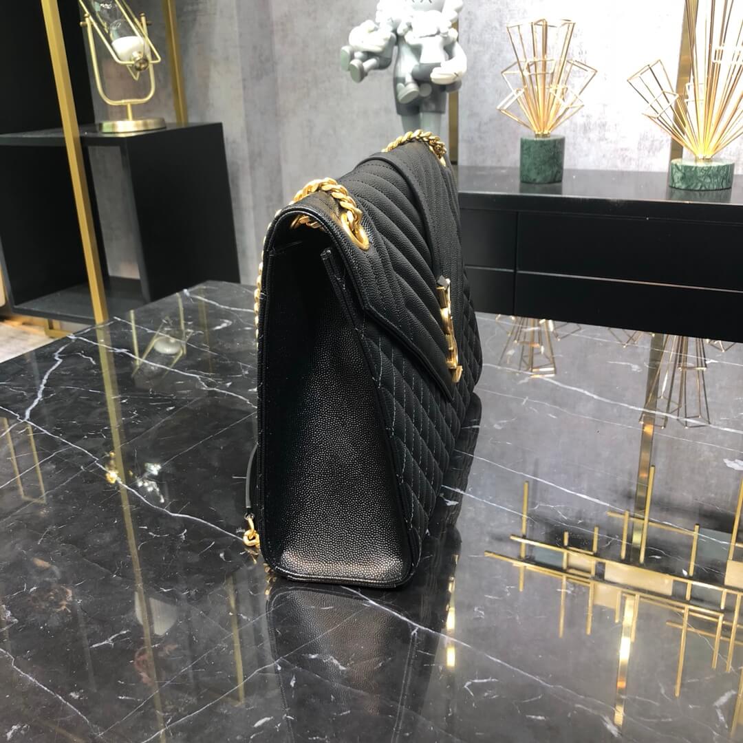 ys l 487198 enveloppe 31cm calfskin black