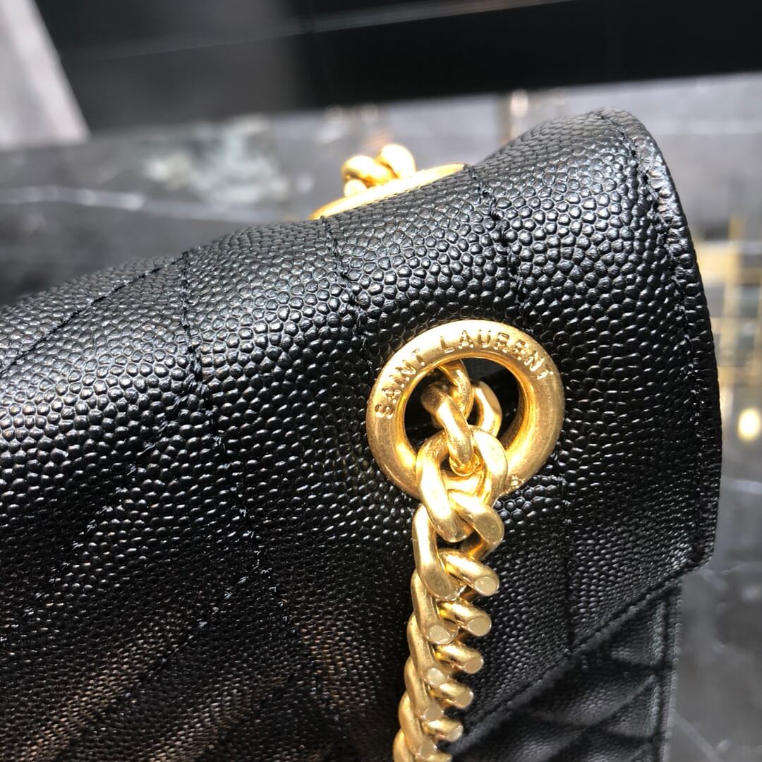 ys l 487198 enveloppe 31cm calfskin black