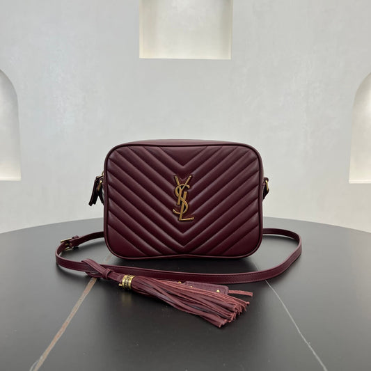 ys l 520534 shoulder bag monogram saint laurent 23cm maroon gold buckle