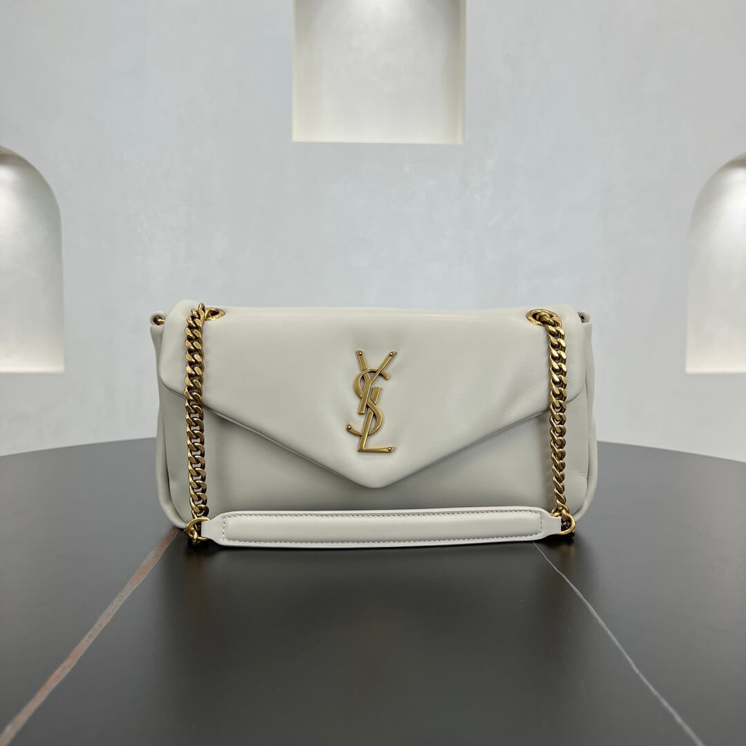 ys l 734153 calypso 26cm calfskin milk white