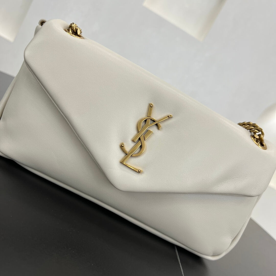 ys l 734153 calypso 26cm calfskin milk white