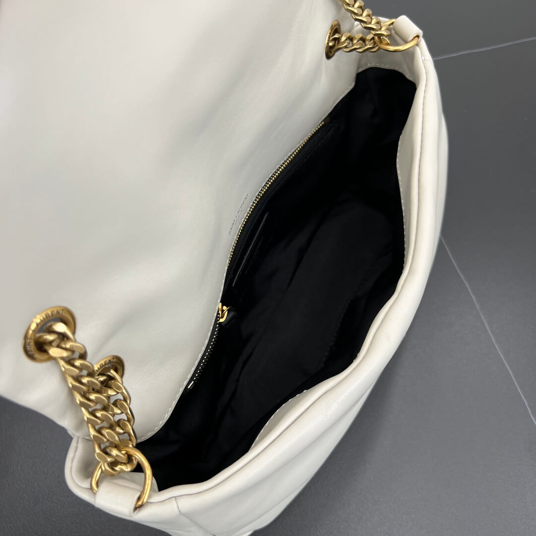 ys l 734153 calypso 26cm calfskin milk white