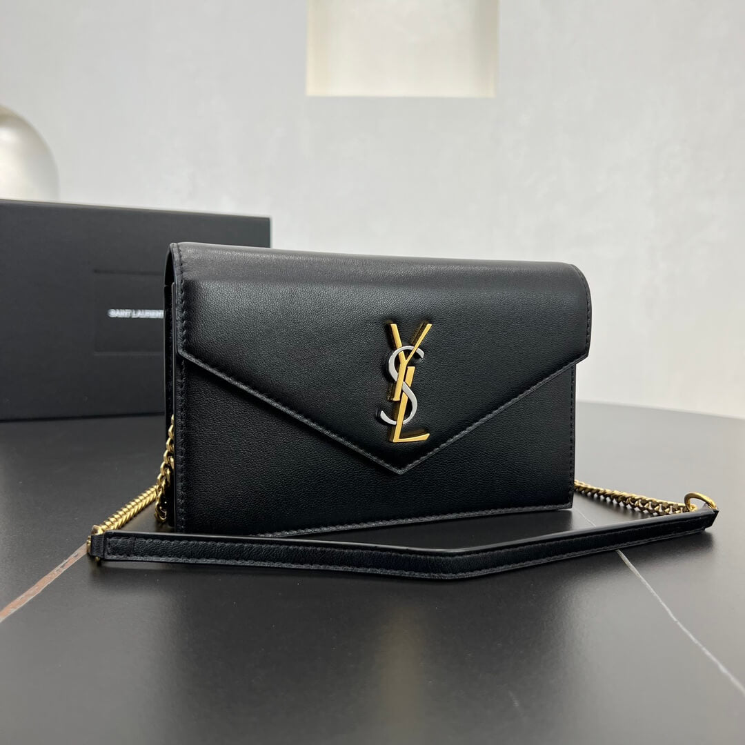 ys l 743050 le cassandre clutch bag 19cm black