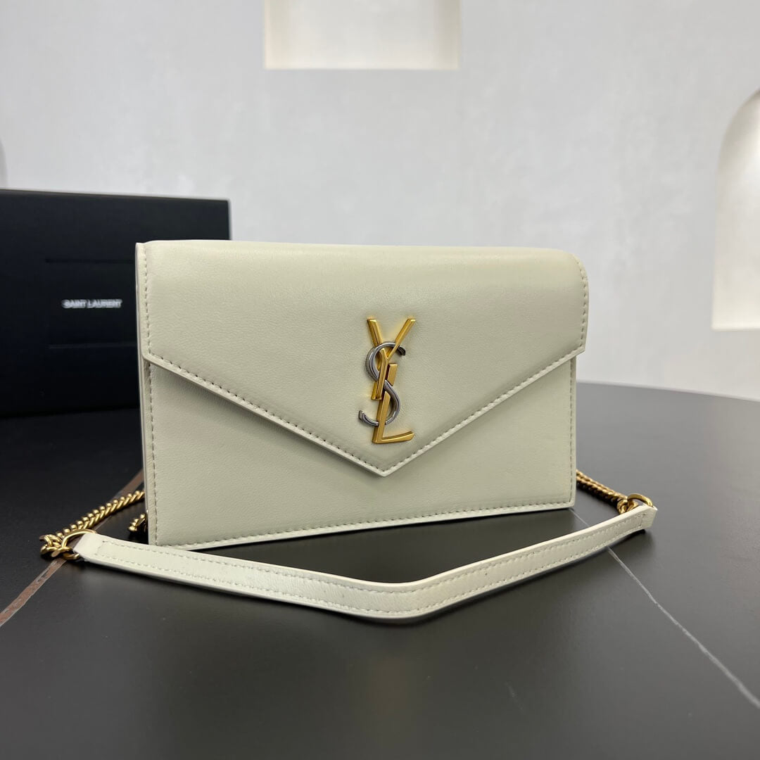 ys l 743050 le cassandre clutch bag 19cm white