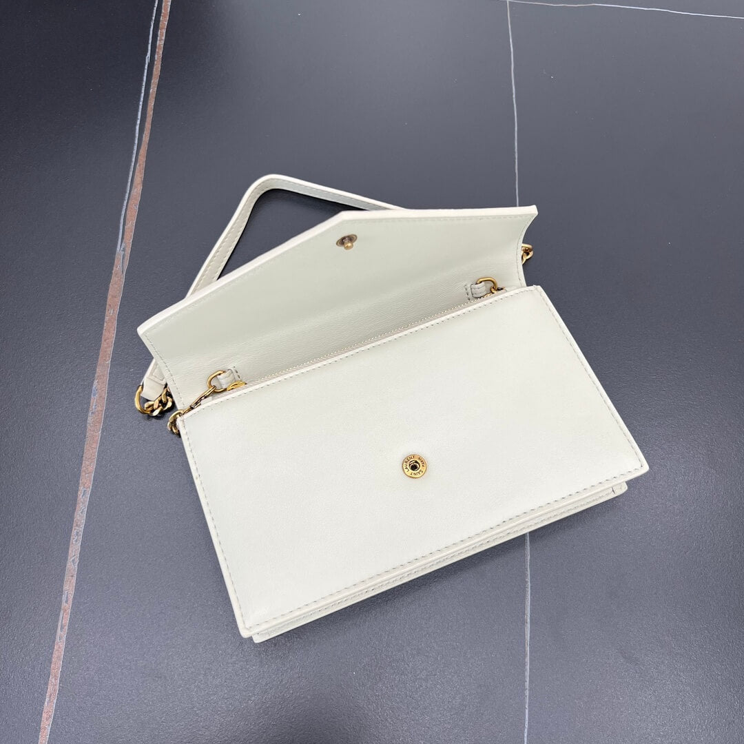 ys l 743050 le cassandre clutch bag 19cm white
